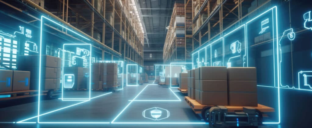 Smart-warehouse-with-transporter-robots-and-holographic-dashboard---Generative-AI-AIG21
