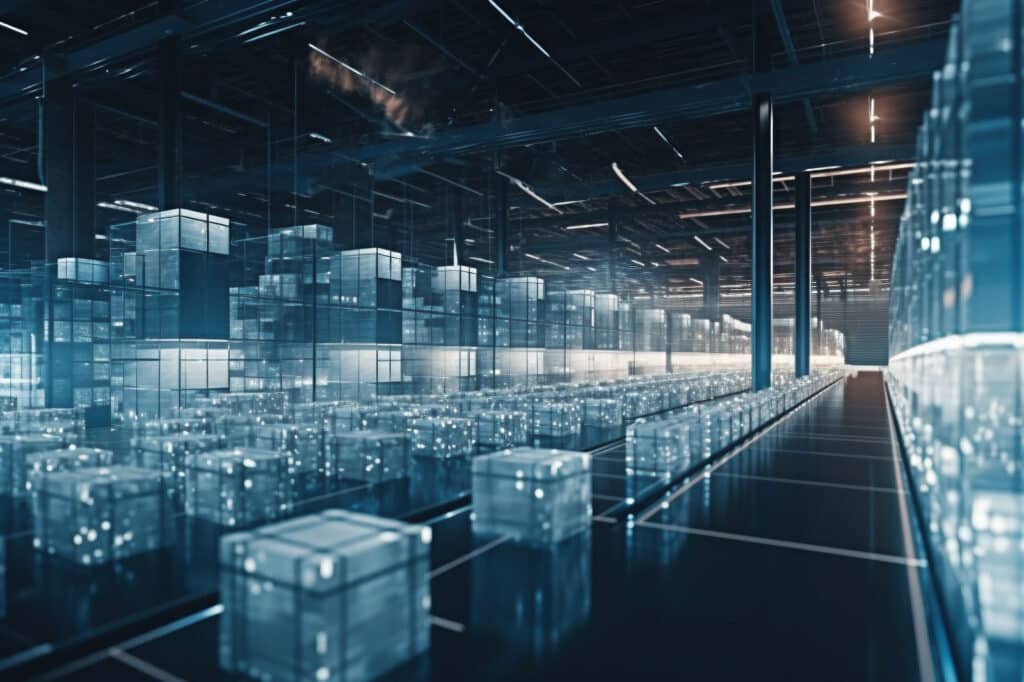 Digital rendering of a warehouse
